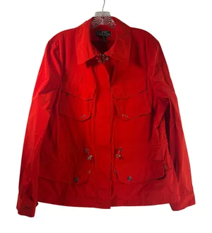 Lauren Active Ralph Lauren Red Utility Field Jacket XL Drawstring Waist thumbnail 1