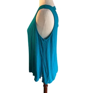 Womens Teal V-neck tank top with back detail Size L thumbnail 2