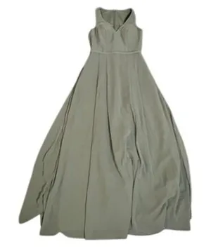 Azazie Sage Green V-Neck Maxi Dress A4 Sleeveless Cutout Back Formal Gown thumbnail 1