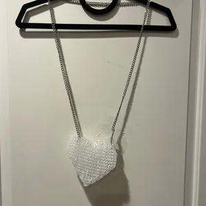 Handmade Clear Beaded Heart mini purse thumbnail 2
