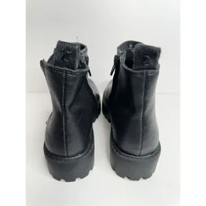 Zodiac‎ Ankle Booties Size 5 Black Chunky Sole Block Heel Faux Leather Boots thumbnail 5