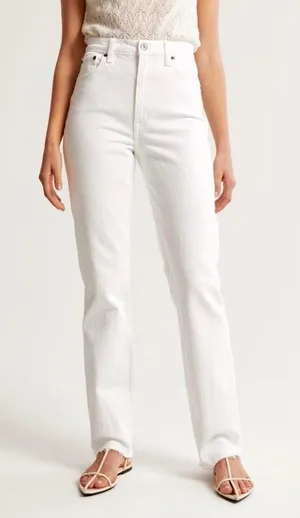 Curve Love Ultra High Rise Slim Straight Jean white Size 31 12 thumbnail 1