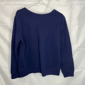 EUC GAP women’s navy blue glitter decal fleece lined long crewneck sweatshirt L‎ thumbnail 5
