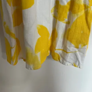 Simply Vera Vera Wang Yellow Floral Linen Blend‎ Tie Back Dress Womens XS thumbnail 3