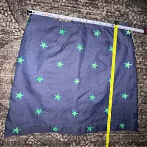 Lilly Pulitzer Vintage White Label 4 Navy Blue Green Starfish Embroidered Skirt thumbnail 4