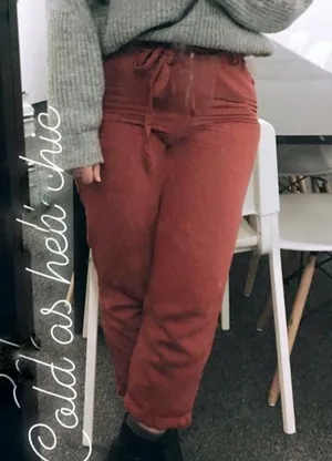 Light red paper bag waist pants thumbnail 2