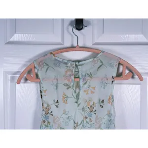 Abercrombie Floral Chiffon Mini Dress Size XXS Mint Green Ethereal Pastel Ruffle thumbnail 6