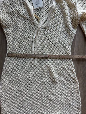 a‎ new day Cream Crochet Maxi Dress with Tie Neck thumbnail 3