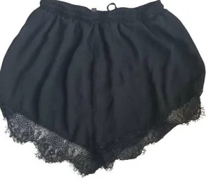 Womens Black Lace Trim Shorts By Pure Hype Size M thumbnail 1