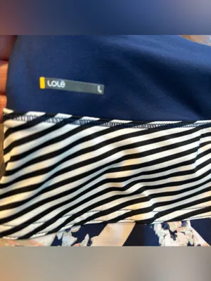 Lole Skort - Black/White Strip Navy Floral Pleats Active Golf Tennis - Size S thumbnail 4