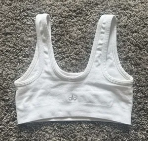 ALO Yoga White Seamless Scoop Sports Bra thumbnail 1