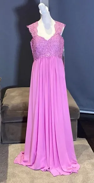 Women’s Lace & Chiffon Dress Empire Waist Corset Back Bridesmaid Size 12 NWT thumbnail 1