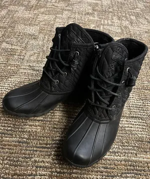 Black Grey Saltwater Quilted Waterproof Rain Boot thumbnail 2