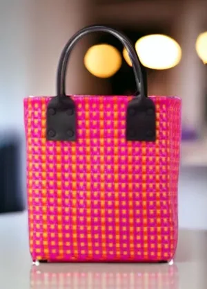 Truss Handwoven Tote | Hand Bag Pink Orange Yellow Bag thumbnail 1
