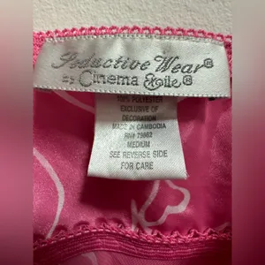 2000s Y2K Cinema Etoile Pink Sheer Babydoll Slip Size Medium Hearts Valentines thumbnail 4