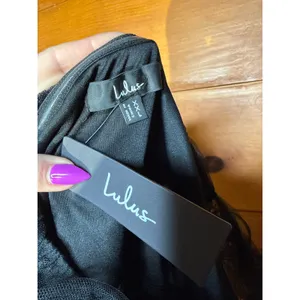 NWT Lulus Tulle For Love Black Mesh Tulle Tiered Ruffled Maxi Dress Wedding XXL thumbnail 6