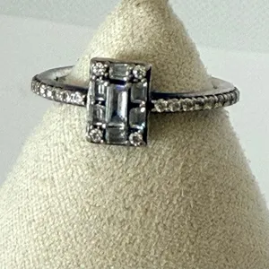 Pandora Sparkling Square Halo CZ Sterling Silver Ring thumbnail 3