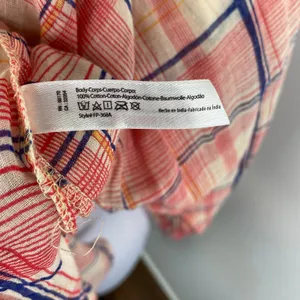Free People One Pink Plaid Button Up Shirt Small thumbnail 7