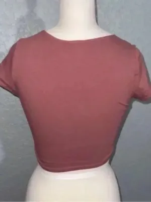 Charlotte Russe Women's Mauve Short Sleeve Crop Top thumbnail 3