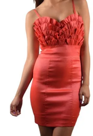 👑#8 🦋LAST ONE SALE🦋 Red Ruffle Top Dress - Med. (Clearance) thumbnail 1