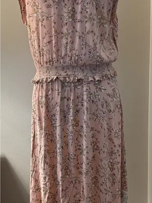 Knox Rose Dress Size L Floral Pink/Blush Midi High-Low Dress thumbnail 6