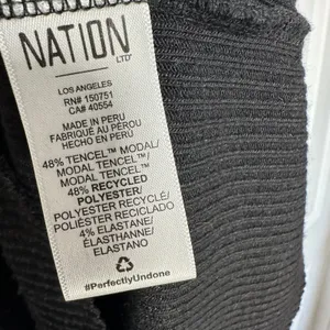 Nation LTD Top Womens Medium Black Ribbed‎ Scoop Neck Long Sleeve Tencel Blend thumbnail 3