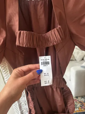 Abercrombie Brown Puff Sleeve Open Back Mini Dress thumbnail 4
