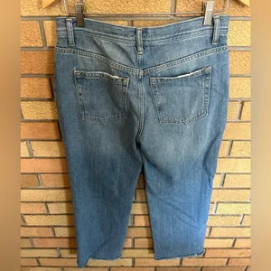 We the Free Free People Maggie Mid Rise Straight Leg Jeans Denim Crop Size 27 thumbnail 2
