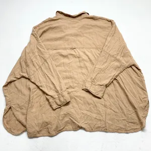 American Eagle Oversized Button Down Women Size XXL Tan‎ Linen Blend Boho Shirt thumbnail 8