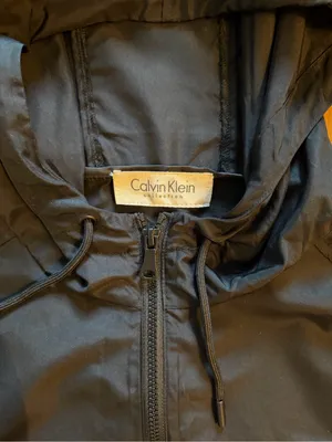 Calvin Klein Black Hooded Zip Windbreaker with added Gold Crest Patch used thumbnail 8