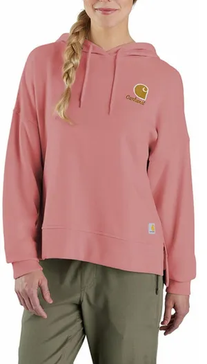 Carhartt Womens French Terry Midweight‎ Hoodie Aged Coral Loose Fit XL Pink thumbnail 1
