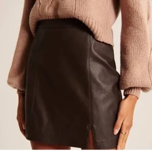Abercrombie Vegan Leather Brown Skirt thumbnail 2