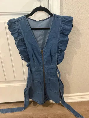 Denim Romper Blue thumbnail 1