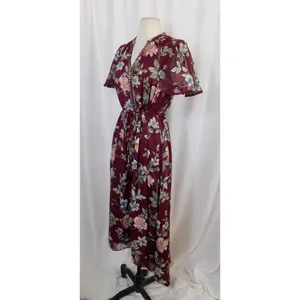 TOMMY BAHAMA Painted Petal Midi Floral Dress Metallic Embellished Beads X-Small thumbnail 5