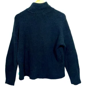 Abercrombie & Fitch Black Ribbed Knit Pullover Mock Neck Turtleneck Sweater Sz M thumbnail 2
