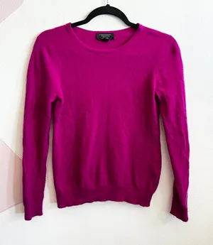 Charter Club Luxury 100% Cashmere Sweater Pullover Soft Luxury Luxe‎ Pink Medium thumbnail 1