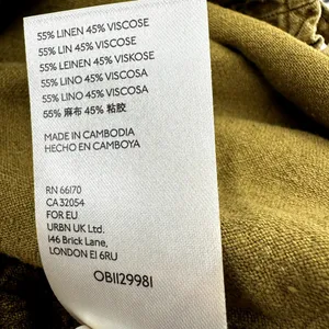 Anthropologie Rhys Utility Jogger Linen Pants High Rise Tapered Moss Green Large thumbnail 5