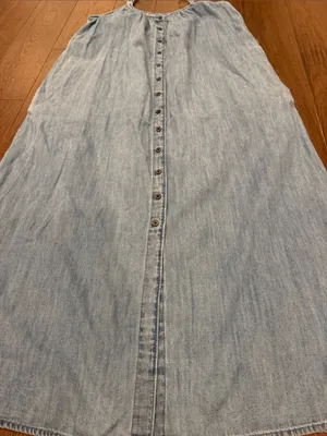 GAP Chambray Blue Denim Maxi Button-Front Dress Size Small - C11-734 thumbnail 3