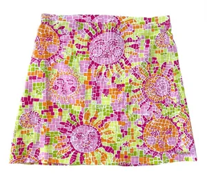 VTG cotton Lilly Pulitzer Pink Orange Lime Mosaic Sun Mini Skirt summer thumbnail 1