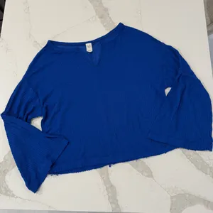 Free People We The Free Dahlia Thermal Waffle Knit Bell Sleeve Top Women’s Small thumbnail 5