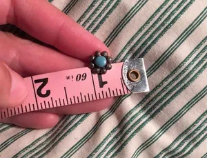 Turquoise and silver vintage flower post earrings thumbnail 5