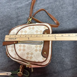 Elegant Tan and Cream Backpack Brown thumbnail 11