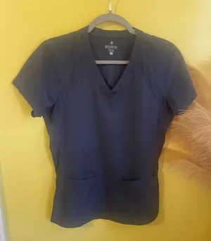 Med Couture Charcoal Scrub Top Gray thumbnail 1