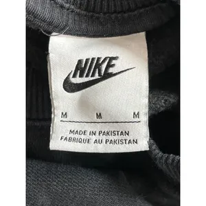 Nike Women's Black Swoosh Logo Long Sleeve Crew Neck Cropped Sweatshirt Top M thumbnail 5