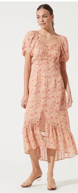 NWT Astr the Label Baloon Sleeve Midi Dress Size XS thumbnail 1