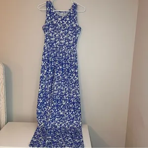 Flowy Chic Blue Floral Maxi Dress thumbnail 2