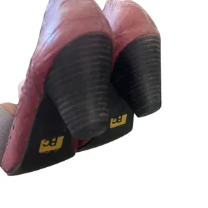 BC Women's Size 8 Red Textured Leather Grunge‎ Steam Punk Cone Heels thumbnail 13