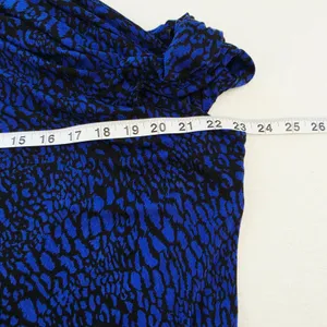 Tart Collections NWT Blue Black Animal Print Cowl Neck Blouson Sheath Dress L thumbnail 10