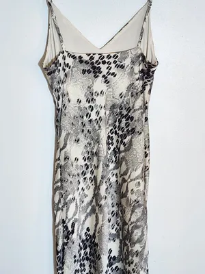 Express Black and Gray Snakeskin Print Midi Slip Dress Size Small thumbnail 4