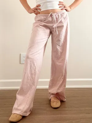 Edikted Pink Striped Drawstring Pants thumbnail 1